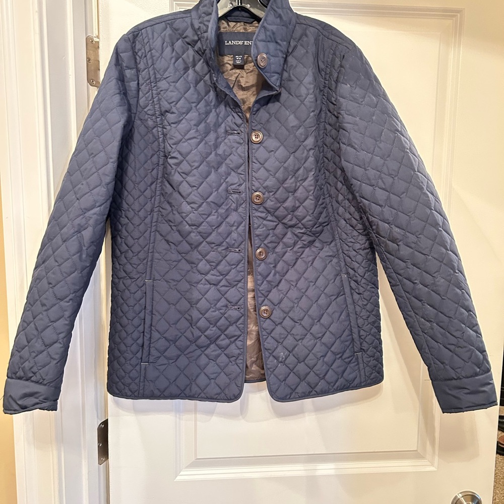 Lands' End Men's Navy Quilted Jacket